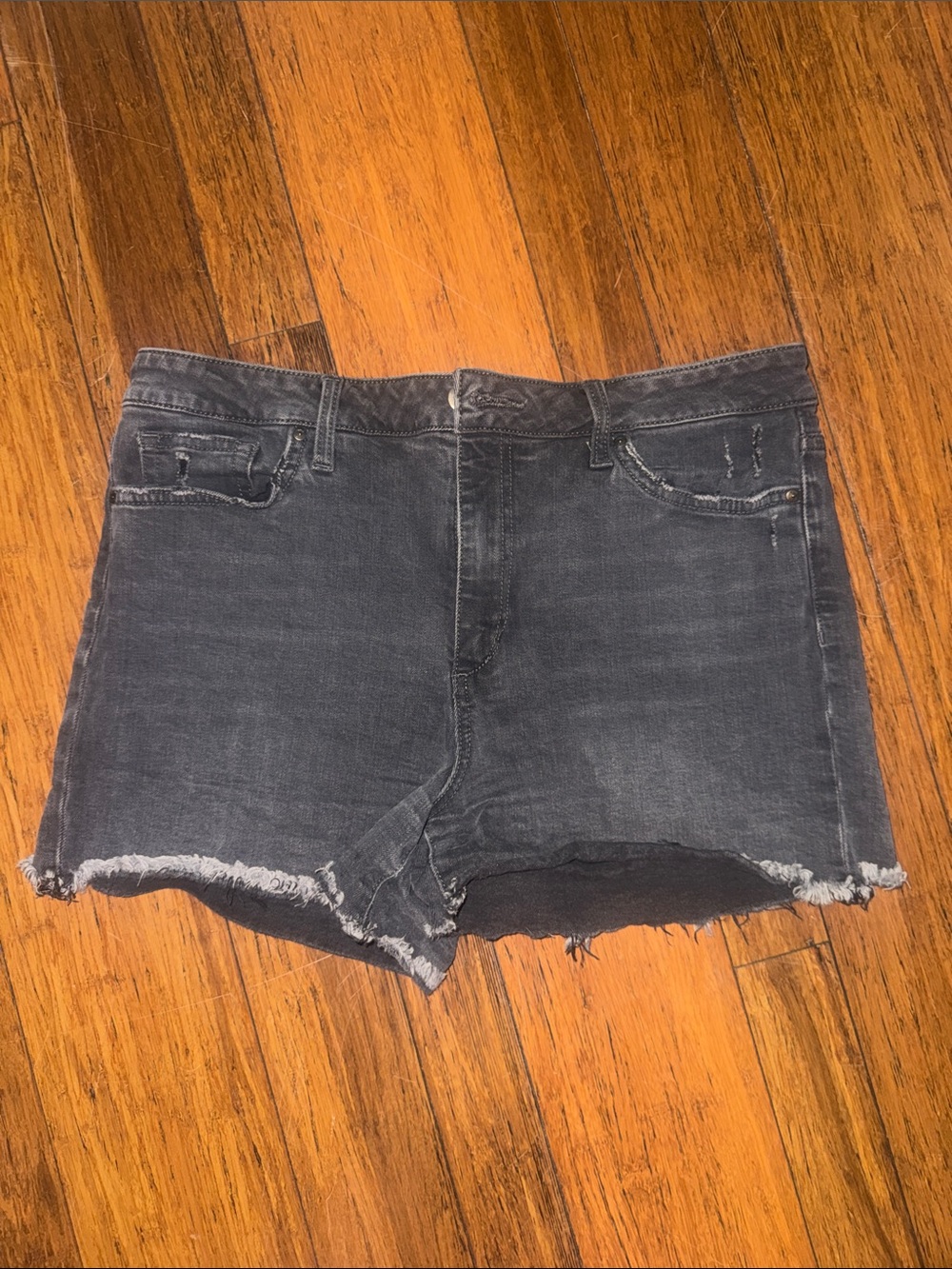 Women’s High-Rise Black Denim Cutoff Shorts